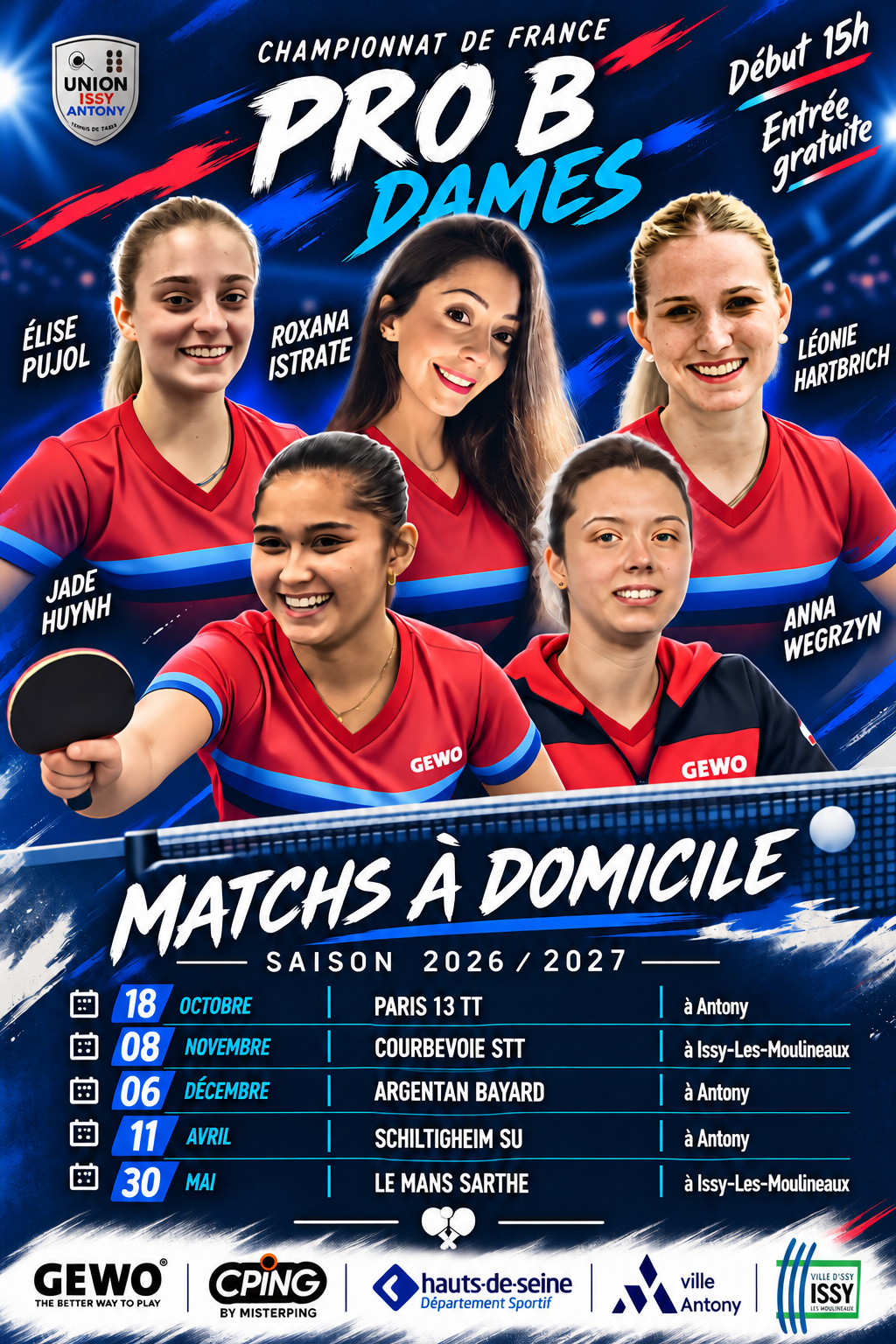 Pro B Dames : programme à domicile